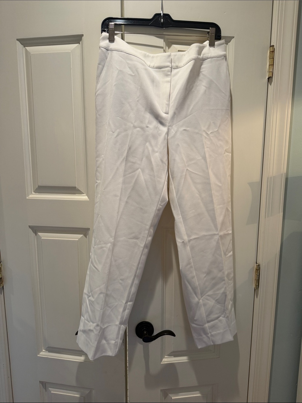 St. John White Cropped Tailored Dress Pants